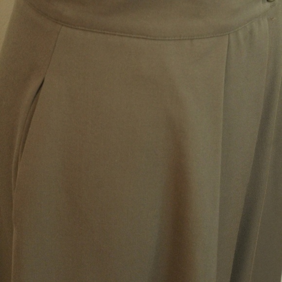 1980's Olive Drab Wool Twill Dior Separates Skirt - Picture 4 of 6